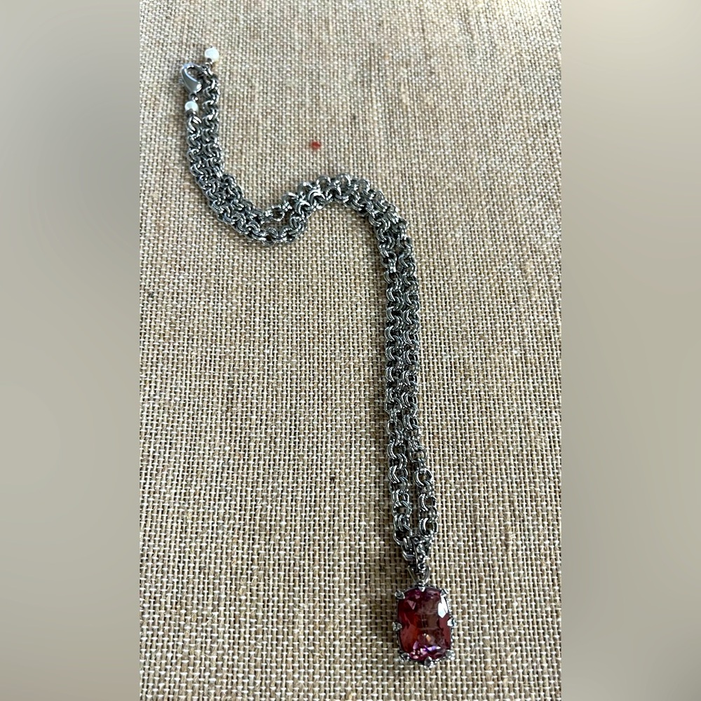 Pink quartz necklace by eSBe/Sara Blaine